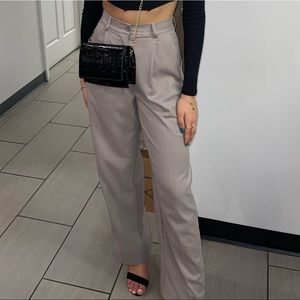 Charcoal grey wide leg trousers